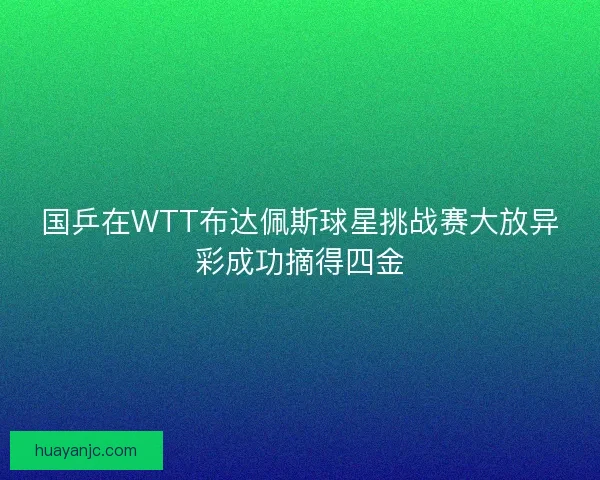 国乒在WTT布达佩斯球星挑战赛大放异彩成功摘得四金